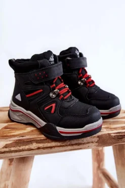 Chłopięce>Evento Dziecięce Botki Trapery Ocieplane Wełną Czarne Marco