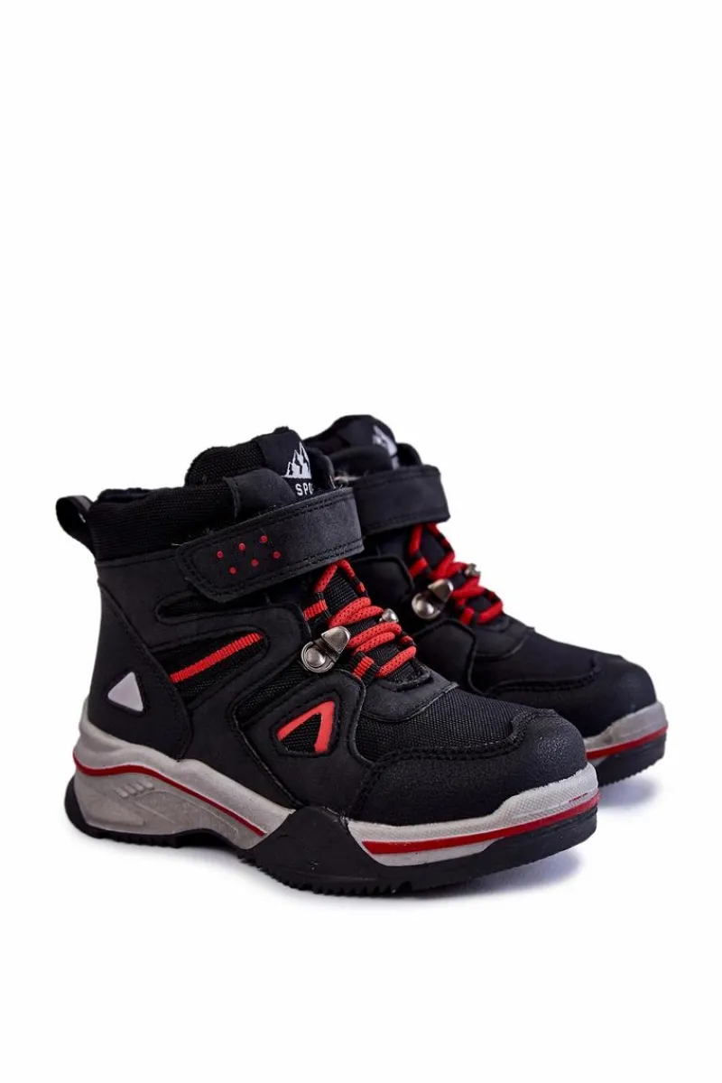 Chłopięce>Evento Dziecięce Botki Trapery Ocieplane Wełną Czarne Marco