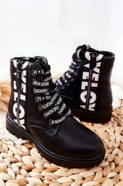 New Buty damskie Vinceza Dziecięce Botki Workery Czarne Pomeroy