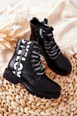 New Buty damskie Vinceza Dziecięce Botki Workery Czarne Pomeroy