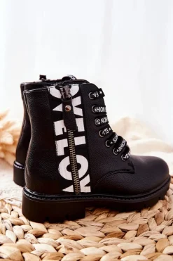 New Buty damskie Vinceza Dziecięce Botki Workery Czarne Pomeroy