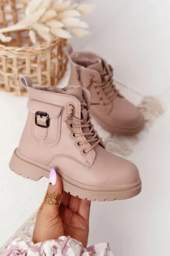 Hot Dziecięce Botki Z Kieszonką Beżowe TikTok Dzieci Dziewczęce