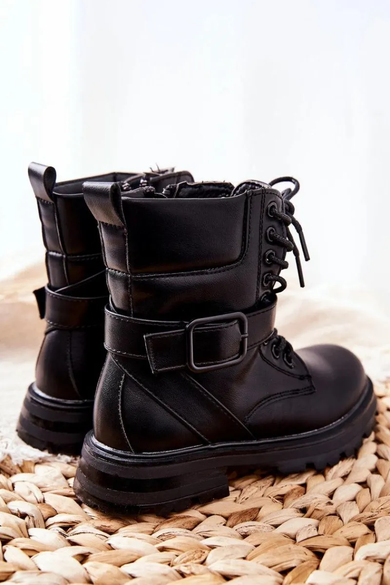 Online Dziecięce Botki Z Klamrą Czarne Dollay Dzieci Dziewczęce