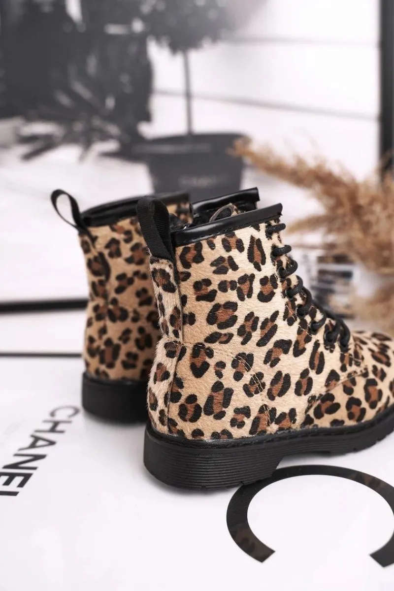 Dziecięce Botki z Suwakiem W Panterkę Dafne Dzieci Dziewczęce