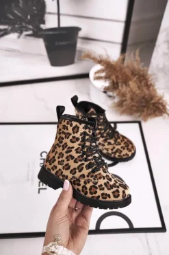 Dziecięce Botki z Suwakiem W Panterkę Dafne Dzieci Dziewczęce