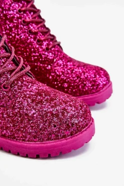Sale Boto Dziecięce Brokatowe Ocieplane Botki Traperki Fuksja Mermaid