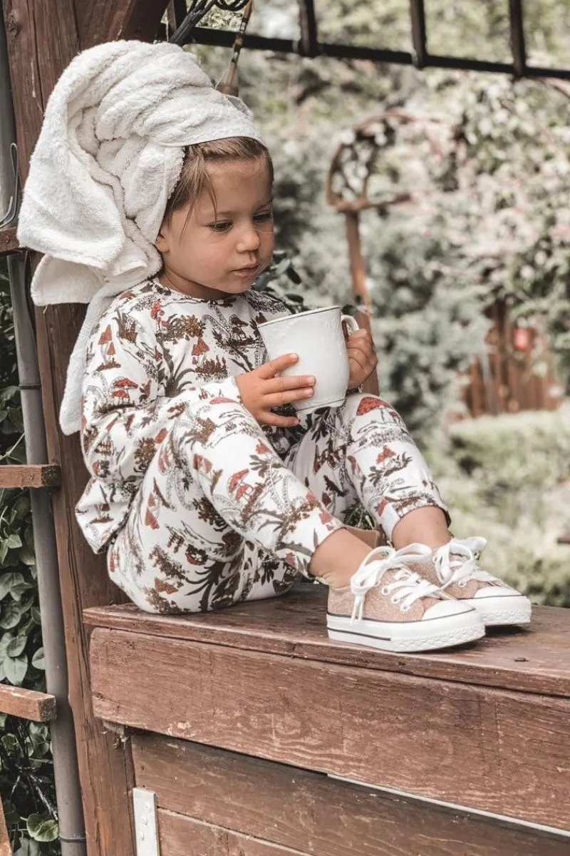 Clearance Boto Dziecięce Brokatowe Trampki Różowe Złoto Bling-Bling Złoty