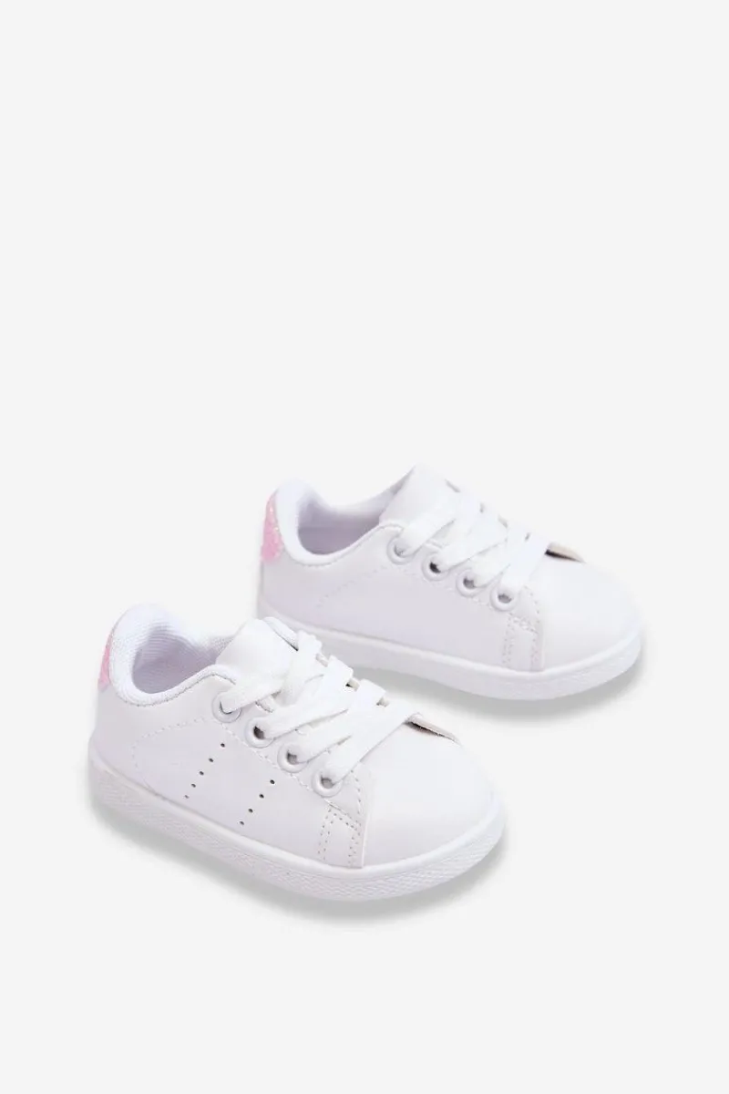 Chłopięce|Dziewczęce>Boto Dziecięce Buty Sportowe Biało-Różowe Glossy