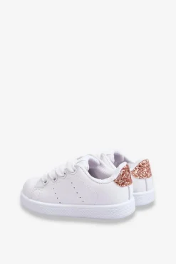 Best Boto Dziecięce Buty Sportowe Biało-Różowo Złote Glossy
