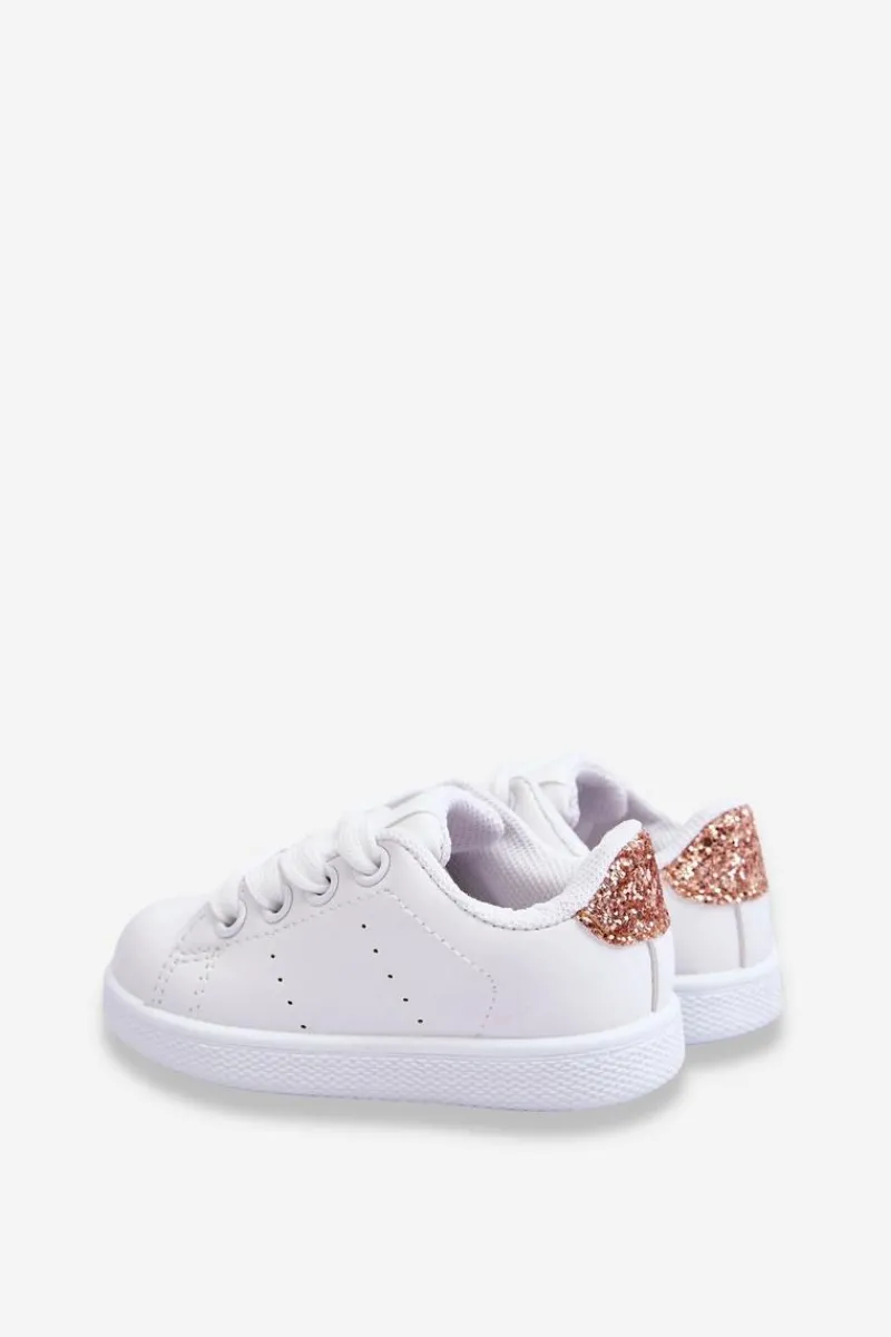 Best Boto Dziecięce Buty Sportowe Biało-Różowo Złote Glossy