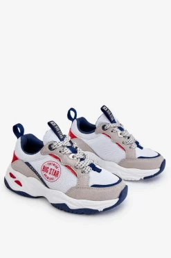 Clearance Dziecięce Buty Sportowe Memory Foam System Big Star JJ374269 Białe Dzieci Back To School