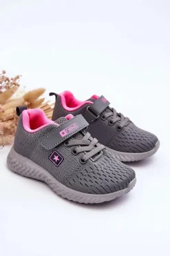 Outlet Dziecięce Buty Sportowe Na Rzep Szare Brego Dzieci Chłopięce|Dziewczęce