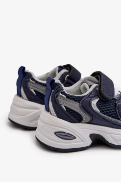 Clearance Boto Dziecięce Buty Sportowe Sneakersy Na Rzep Granatowe Rulagia Niebieski