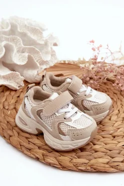 Chłopięce|Dziewczęce>Boto Dziecięce Buty Sportowe Sneakersy Na Rzep Beżowe Rulagia Beżowy
