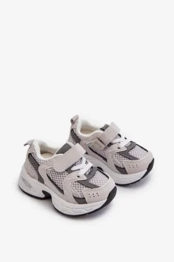 Clearance Dziecięce Buty Sportowe Sneakersy Na Rzep Szare Rulagia Dzieci Chłopięce|Dziewczęce