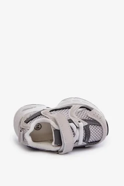 Clearance Dziecięce Buty Sportowe Sneakersy Na Rzep Szare Rulagia Dzieci Chłopięce|Dziewczęce