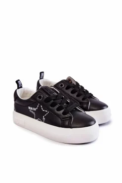 Online Dziecięce Buty Sportowe Sznurowane Big Star KK374223 Czarne Dzieci Back To School