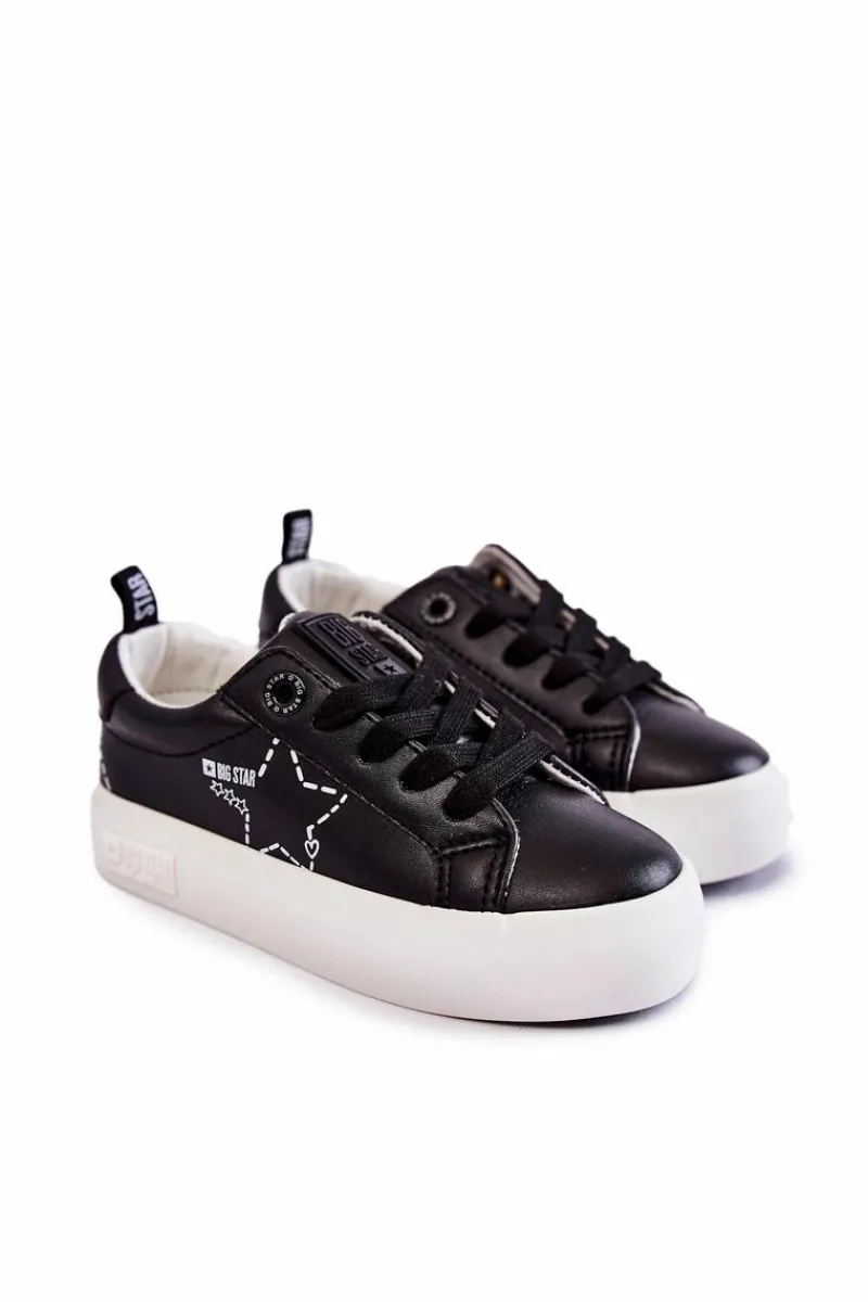 Online Dziecięce Buty Sportowe Sznurowane Big Star KK374223 Czarne Dzieci Back To School