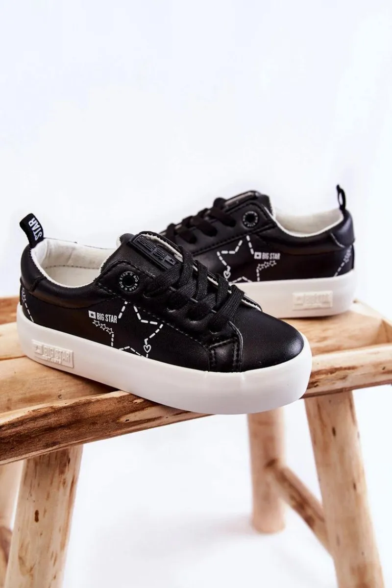 Online Dziecięce Buty Sportowe Sznurowane Big Star KK374223 Czarne Dzieci Back To School