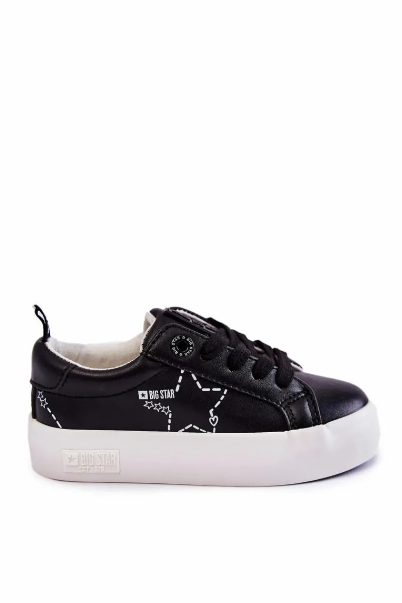 Online Dziecięce Buty Sportowe Sznurowane Big Star KK374223 Czarne Dzieci Back To School