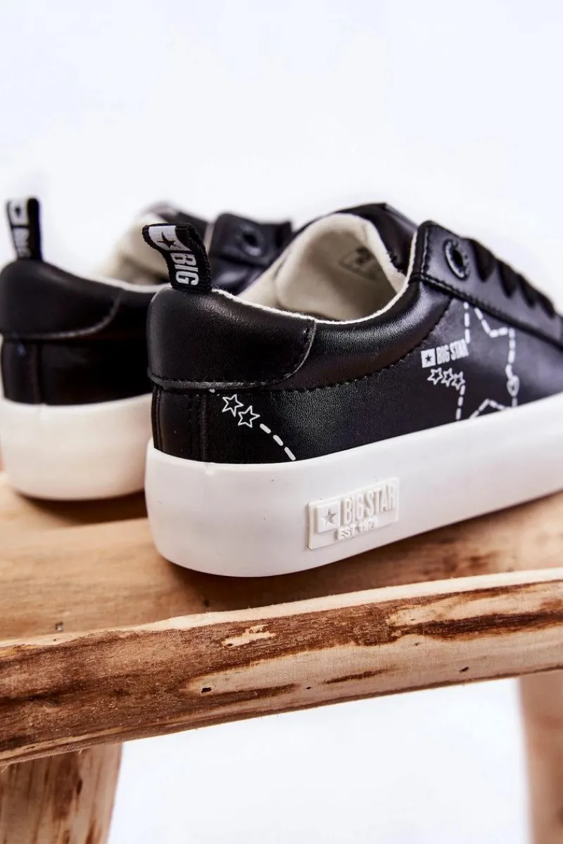 Online Dziecięce Buty Sportowe Sznurowane Big Star KK374223 Czarne Dzieci Back To School