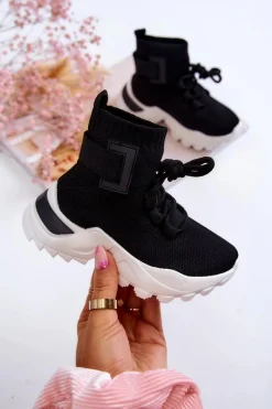 Sale Boto Dziecięce Buty Sportowe Wysoka Skarpeta Czarne Nickie