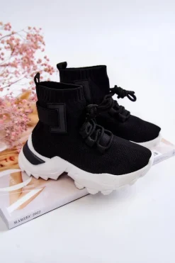 Sale Boto Dziecięce Buty Sportowe Wysoka Skarpeta Czarne Nickie