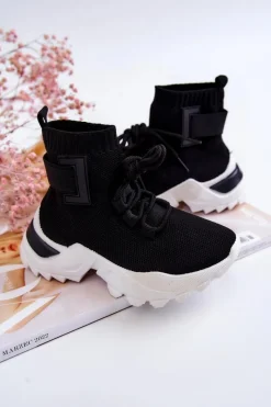 Sale Boto Dziecięce Buty Sportowe Wysoka Skarpeta Czarne Nickie