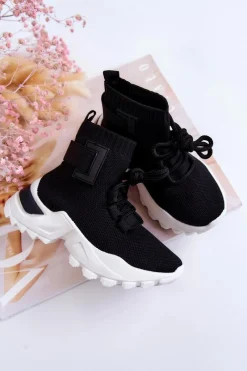 Sale Boto Dziecięce Buty Sportowe Wysoka Skarpeta Czarne Nickie