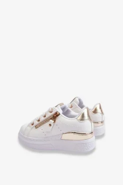 Online Boto Dziecięce Buty Sportowe Z Ozdobnym Zamkiem Biało-Złote Rocco