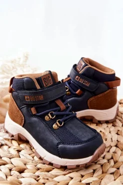 Best Dziecięce Buty Trekkingowe Big Star II374098 Granatowe Dzieci Chłopięce