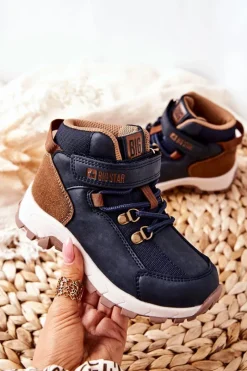 Best Dziecięce Buty Trekkingowe Big Star II374098 Granatowe Dzieci Chłopięce