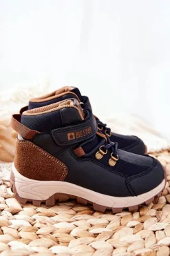 Best Dziecięce Buty Trekkingowe Big Star II374098 Granatowe Dzieci Chłopięce