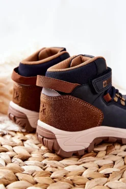 Best Dziecięce Buty Trekkingowe Big Star II374098 Granatowe Dzieci Chłopięce