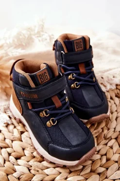 Best Dziecięce Buty Trekkingowe Big Star II374098 Granatowe Dzieci Chłopięce