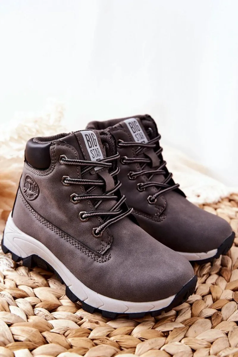 Online Dziecięce Buty Trekkingowe Big Star II374102 Szary Dzieci Chłopięce