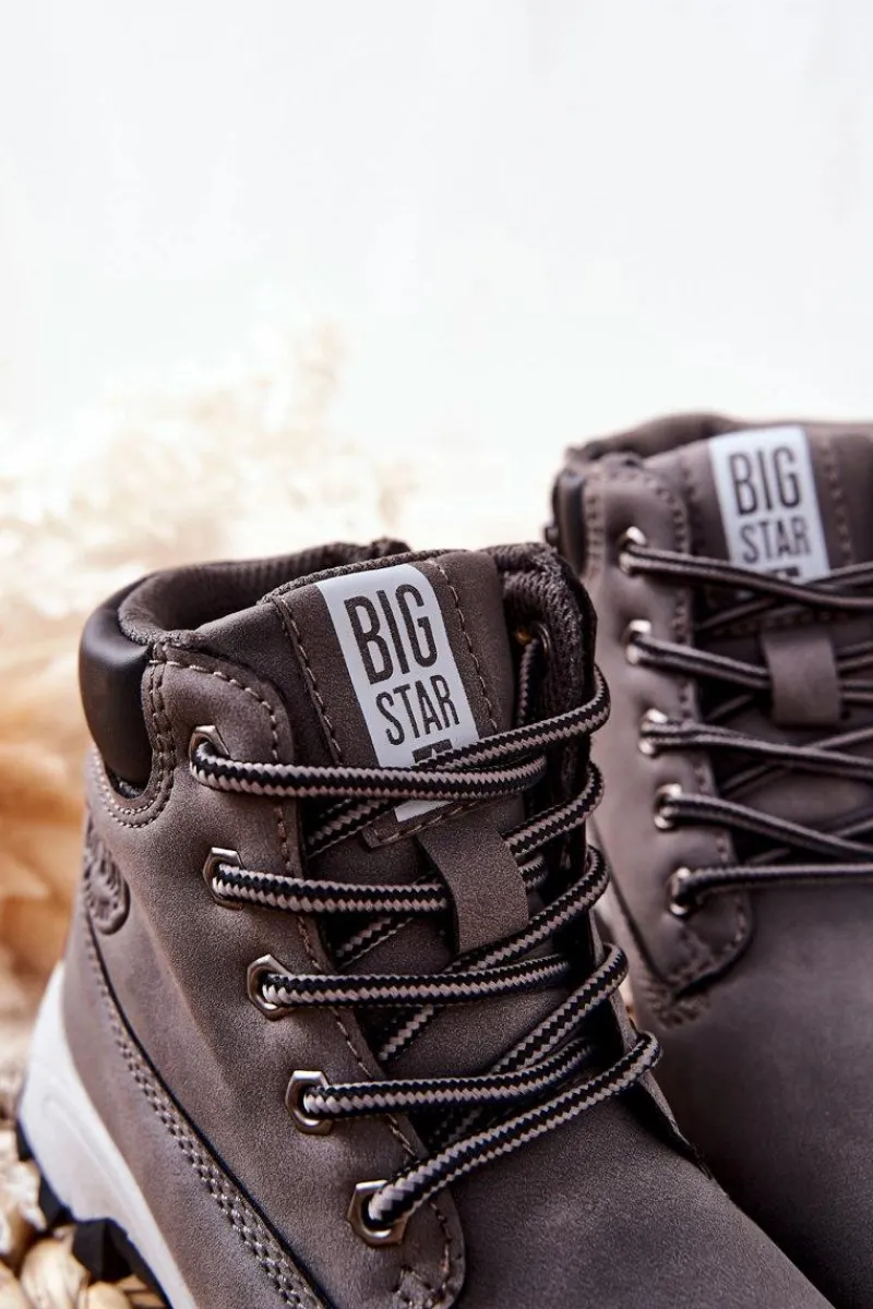 Online Dziecięce Buty Trekkingowe Big Star II374102 Szary Dzieci Chłopięce