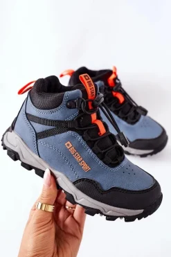 New Dziecięce Buty Trekkingowe Big Star GG374048 Granatowe Dzieci Chłopięce|Chłopięce