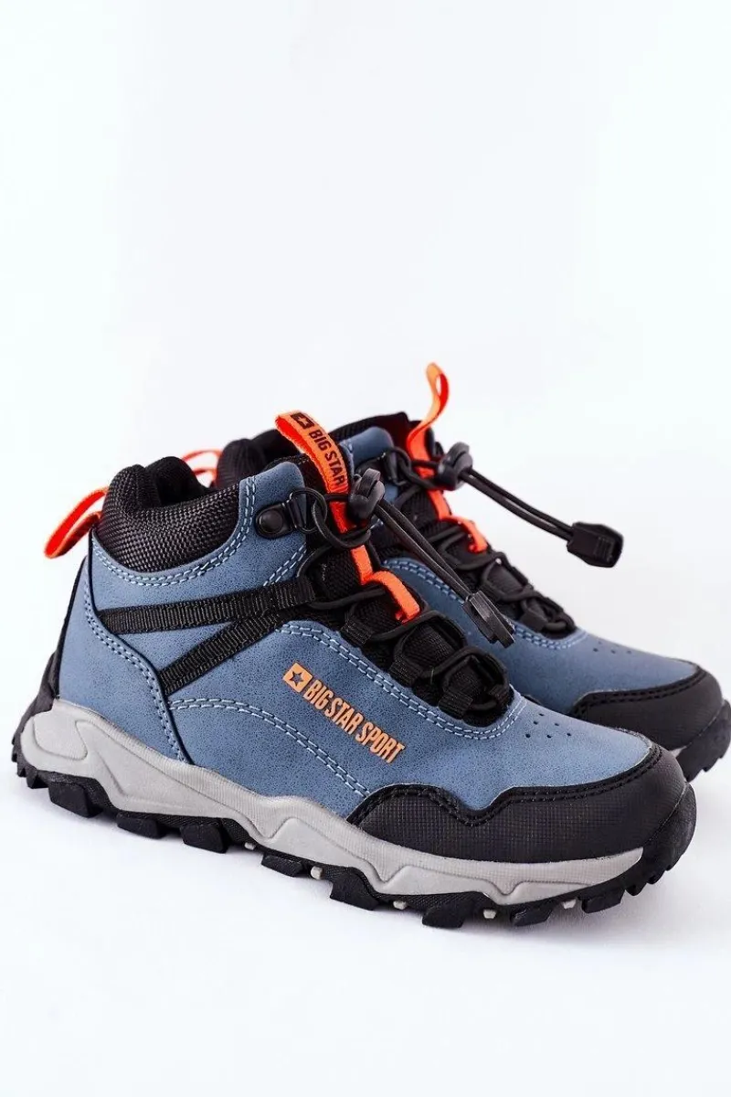 New Dziecięce Buty Trekkingowe Big Star GG374048 Granatowe Dzieci Chłopięce|Chłopięce