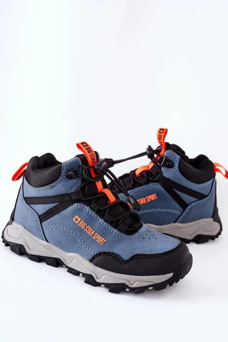 New Dziecięce Buty Trekkingowe Big Star GG374048 Granatowe Dzieci Chłopięce|Chłopięce