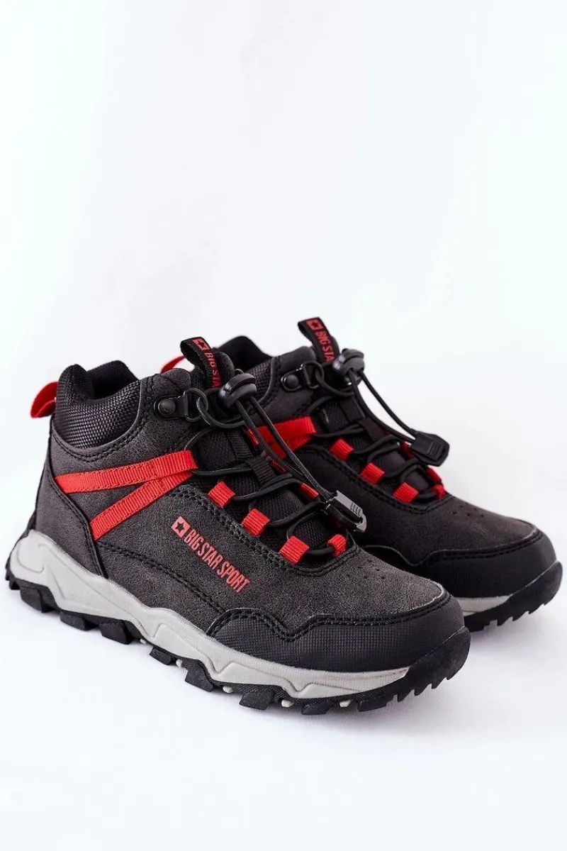 Chłopięce|Chłopięce>Big Star Shoes Dziecięce Buty Trekkingowe Big Star GG374046 Czarne