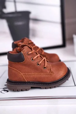 Online Boto Dziecięce chłopięce trapery botki brązowe Moa