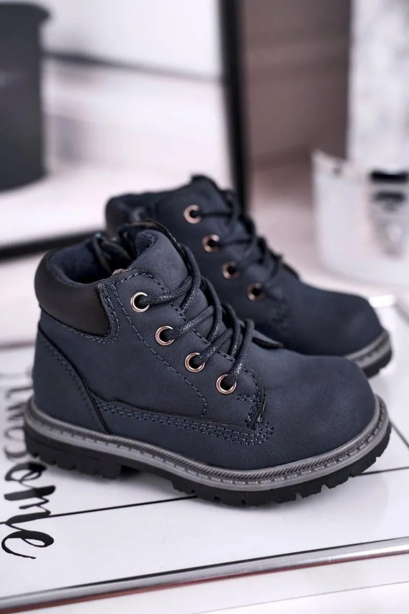 Chłopięce>Boto Dziecięce chłopięce trapery botki granatowe Moa