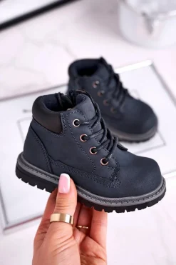 Chłopięce>Boto Dziecięce chłopięce trapery botki granatowe Moa