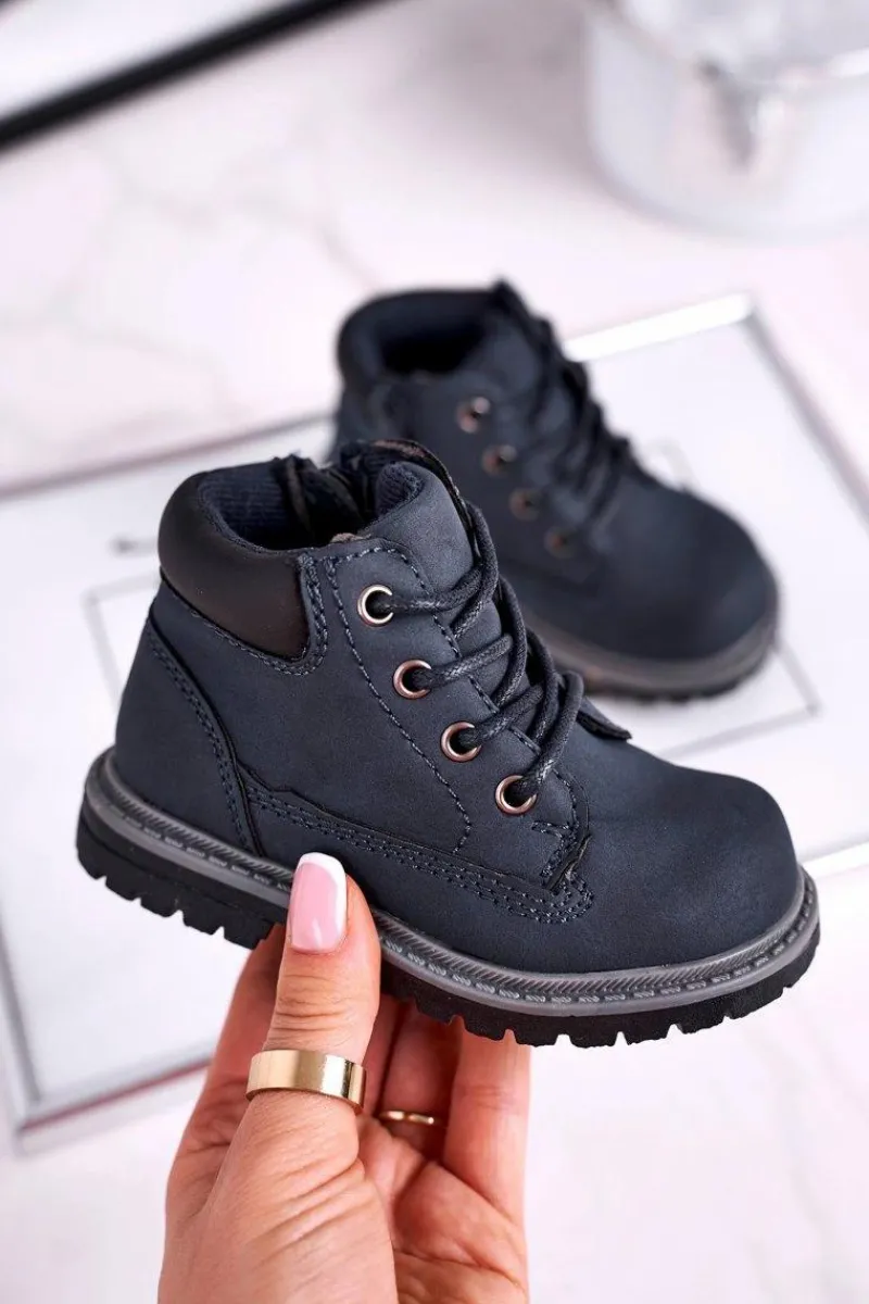 Chłopięce>Boto Dziecięce chłopięce trapery botki granatowe Moa