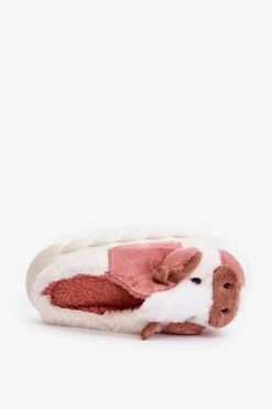 Best Boto Dziecięce Futrzane Kapcie Z Motywem Krowy Różowe Tamorrin