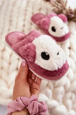 Dziewczęce>Boto Dziecięce Futrzane Wsuwane Papcie Różowe Alize