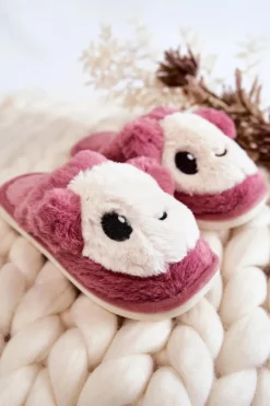 Dziewczęce>Boto Dziecięce Futrzane Wsuwane Papcie Różowe Alize