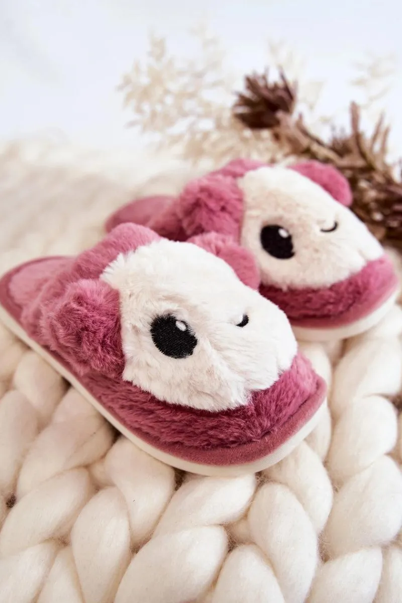 Dziewczęce>Boto Dziecięce Futrzane Wsuwane Papcie Różowe Alize