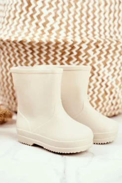 Best Dziecięce Gumowe Kalosze Beżowe Klasyczne Lullaby Dzieci Chłopięce|Dziewczęce